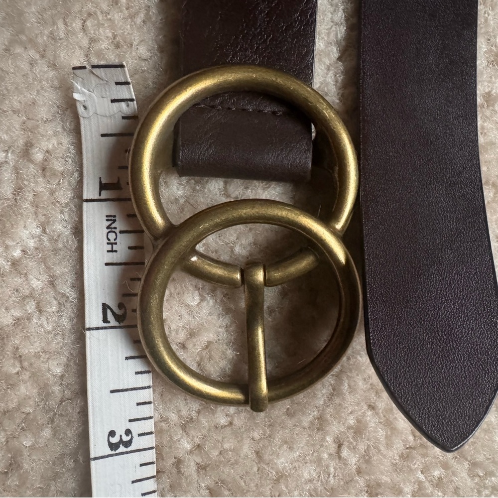 Banana Republic Brown Goldtone Double O-Ring Belt Large - Picture 9 of 13